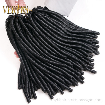 14inch 70g/pack Crochet Braids Synthetic Braiding Hair Extension Afro Hairstyles Soft Dreadlock Black Faux